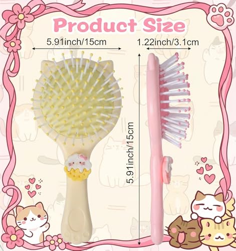 Toddler Hair Brush Set - 2Pcs Cat Paw Detangler Brushes for Kids