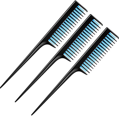 Leinuosen 3-Pack 8-Inch Teasing Comb Set for Volume & Styling