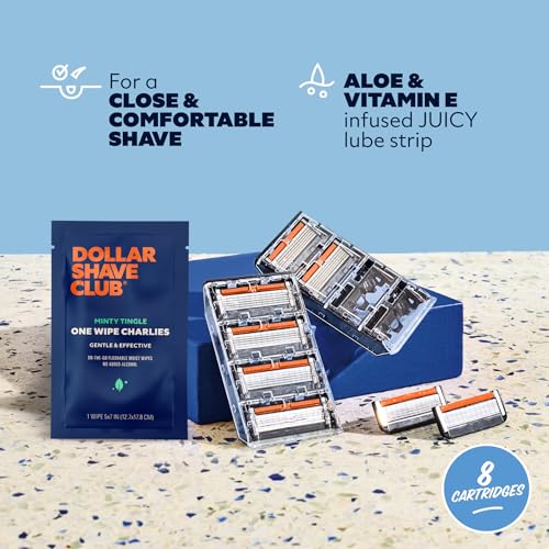 Dollar Shave Club 6-Blade Razor Refills - 8 Pack with Precision Trimmer