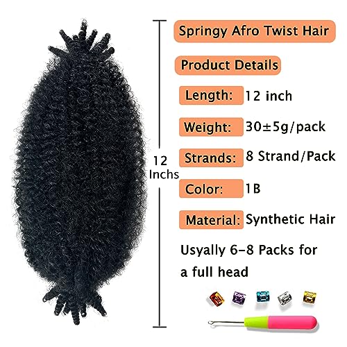 Hodgeous 3 Packs Marley Twist Braiding Hair - 12 Inch Springy Afro Twists