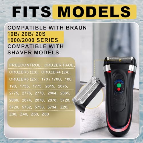 Ketofa 2 Pack Replacement Foil and Cutter for Bra-un Series 1 & Cruzer Models