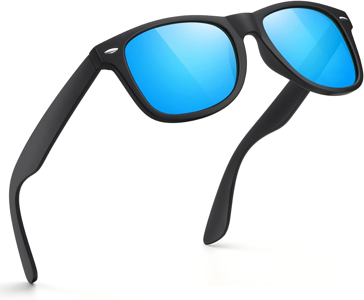 Polarized Sunglasses for Men & Women - Black Retro UV Protection for Driving & Fishing