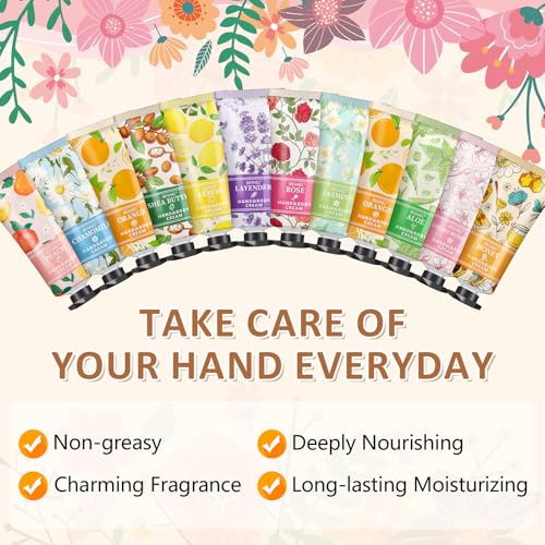 24 Pack Mini Hand Cream Gift Set - Moisturizing Lotion for Dry Hands