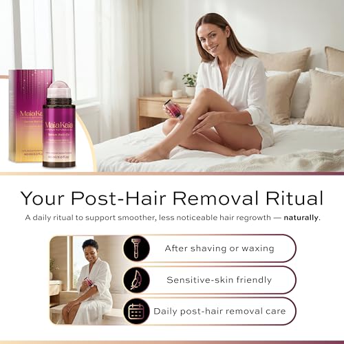 Cyperus Rotundus Oil Serum Roll-On with Rose Quartz, Targeted Post-Hair Removal Care, Helps skin feel smoother after hair removal, Non-Greasy, 60 ml