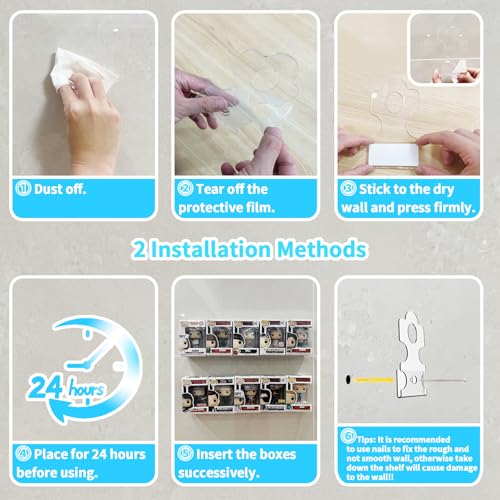 10 Pack Acrylic Floating Shelves for In-The-Box Figures
