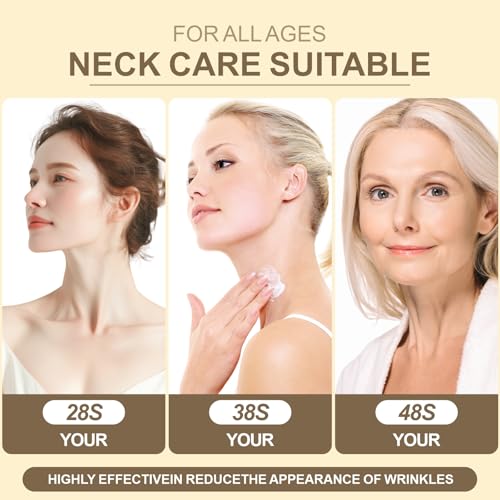 Neck Firming Cream with Roller - Anti-Aging Moisturizer for Crepey Skin