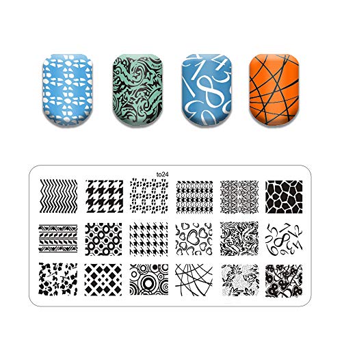 FingerAngel 21-Piece Nail Art Stamping Kit with 16 Plates, Case, and Stampers