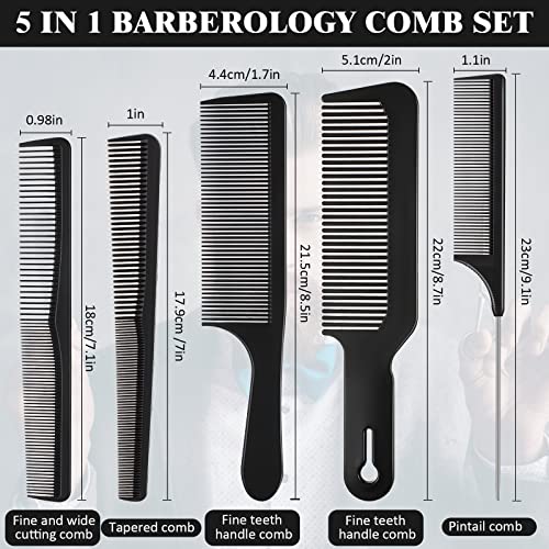 Patelai 5-Piece Carbon Fiber Hair Cutting Comb Set