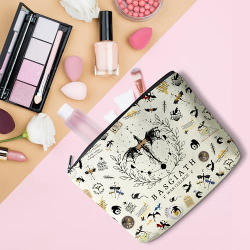 LONGXIN Fourth Wing Makeup Bag Large Capacity Cosmetic Organizer Gift for Book Lovers