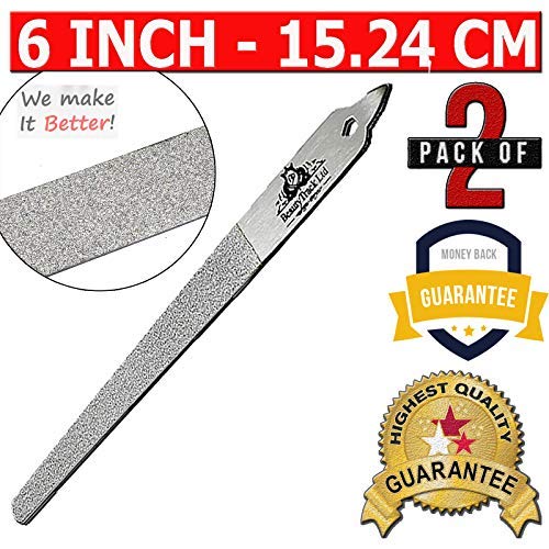 BeautyTrack 6-Inch Diamond Deb Nail File - Stainless Steel Manicure Tool