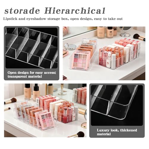 Clear Acrylic Lipstick Organizer with 7 Compartments - Durable Makeup Storage