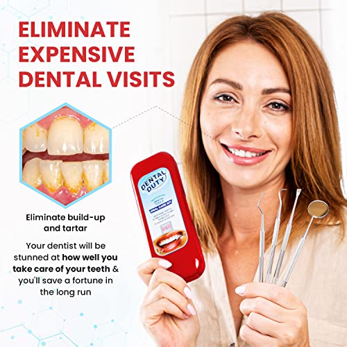 Dental Duty Professional Teeth Cleaning Kit – Stainless Steel - Red