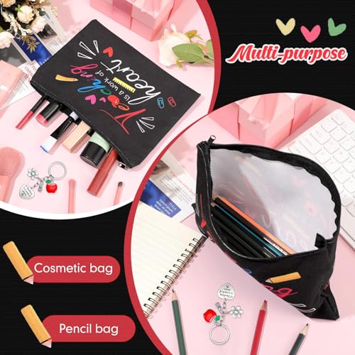 Sureio Black Teacher Gifts Makeup Bags & Keychains Set - Fresh Style