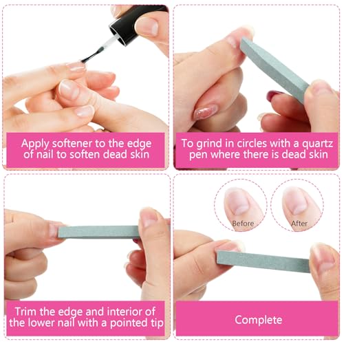 Mudder 40 Pcs Stone Nail File Set - Pumice Stick for Manicure & Pedicure, 4 Colors