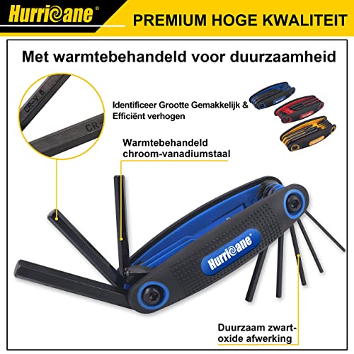 HURRICANE 25-Piece Folding Allen Wrench Set - SAE/Metric/Torx Hex Keys