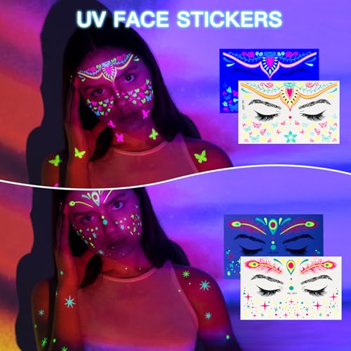 K KERNOWO Glow in the Dark Face Paint Markers - 16 Colors