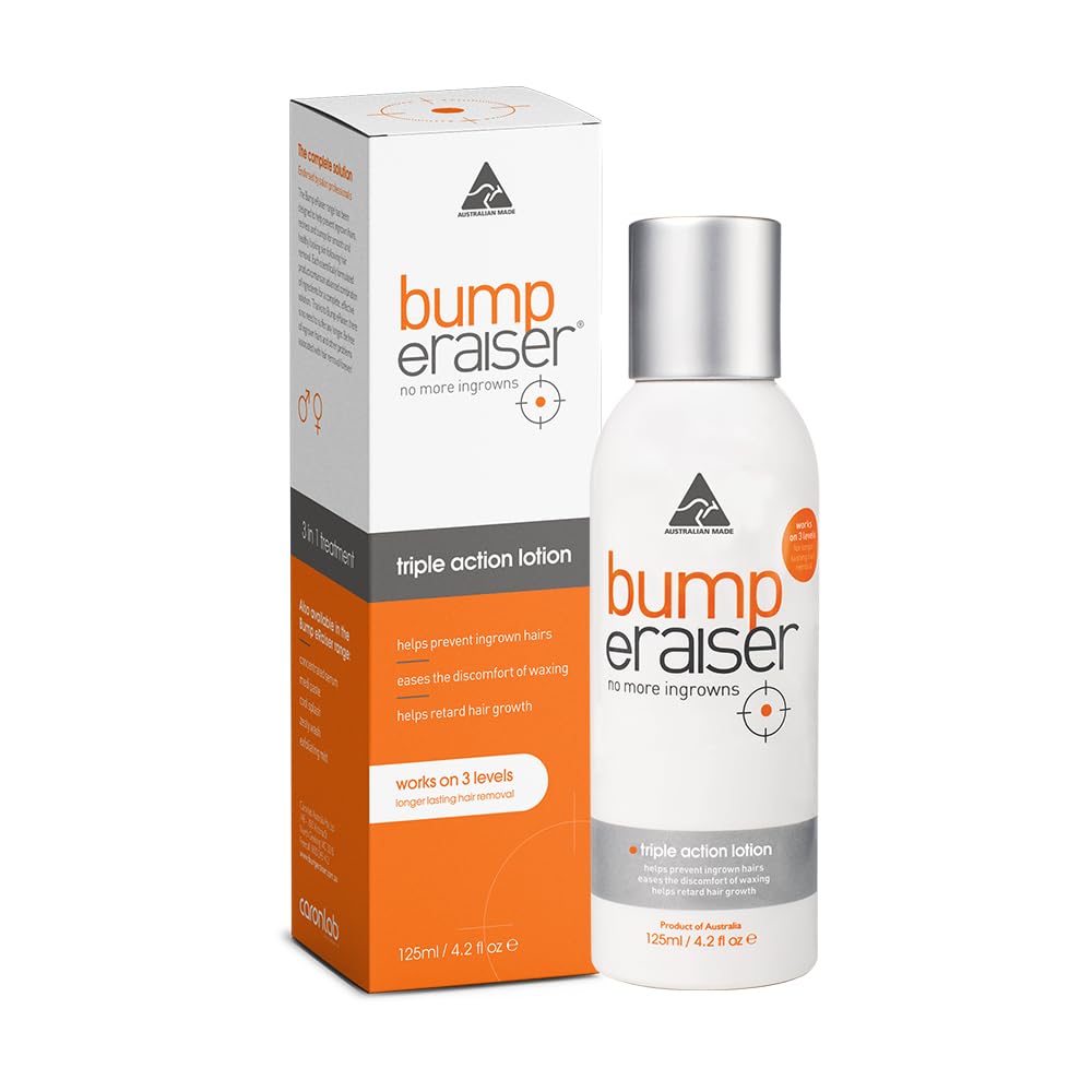 Bump eRaiser Triple Action Lotion 4.2 fl oz — Daily Ingrown Hair & Razor Bump Lotion for Bikini Line, Legs, Beard & Underarms | 3-in-1 Pre & Post Shave | Alcohol Free | Vegan | Made in Australia