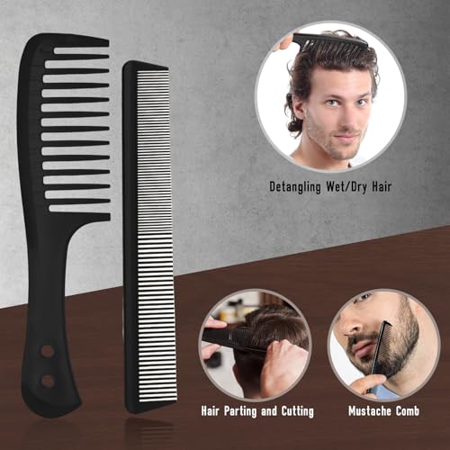 Dylapick Mens Hair and Beard Grooming Kit - Boar Bristle Brush & Comb Set