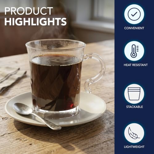 10 Pack Clear Swirled Plastic Coffee/Punch Bowl Cups - 8 oz