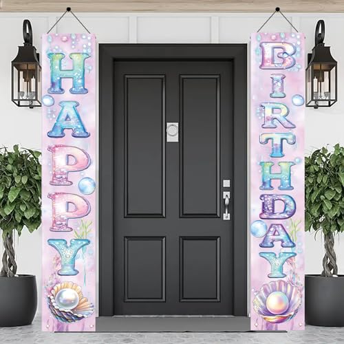 Mermaid Birthday Porch Banner Set - Under the Sea Party Decor