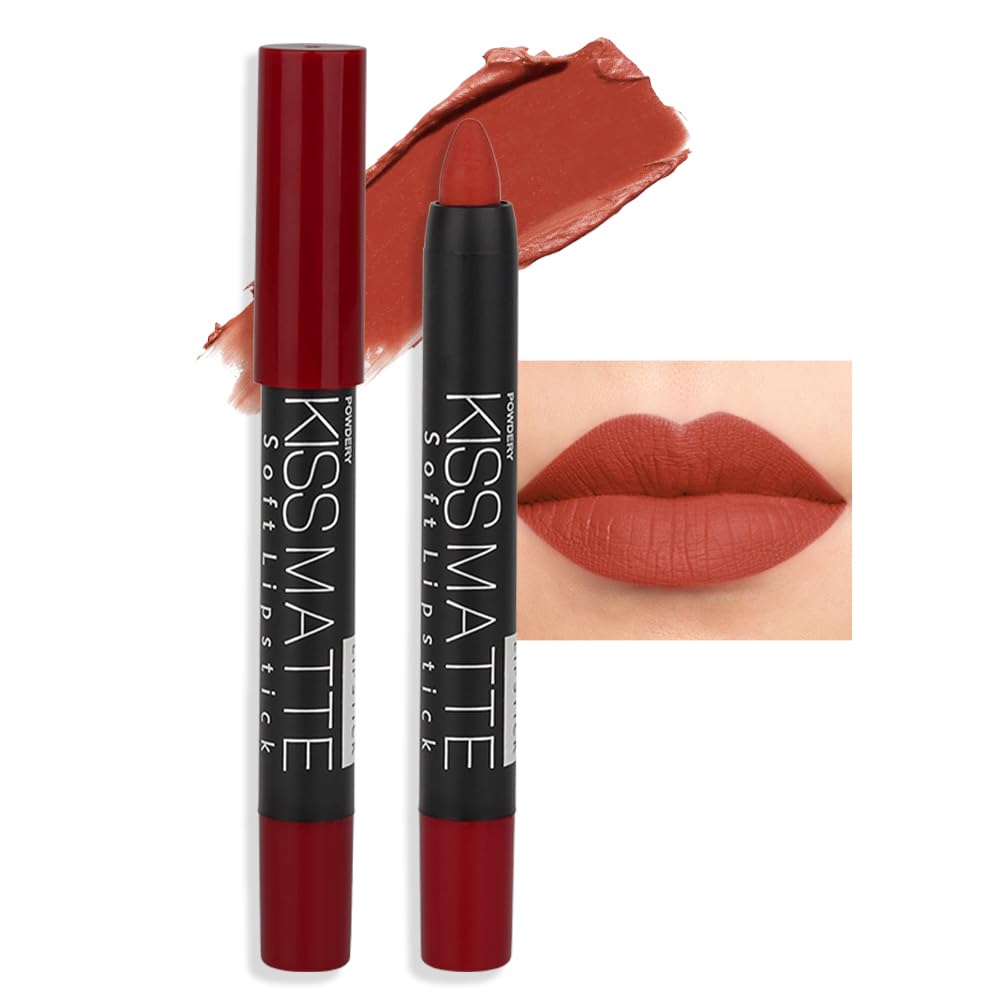 Matte Lipstick - Long-Lasting Velvet Lip Crayon with Waterproof Formula | Smooth Lightweight Lip Color, 08