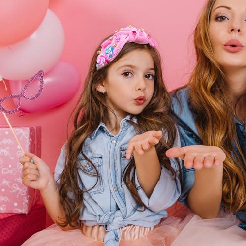 Pink Candy Knotted Headband for Women Girls - Candyland Party Accessory
