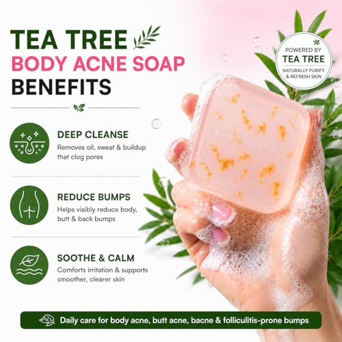 BellamiLuxx Tea Tree Body Acne Soap Bar for Bumps & Folliculitis
