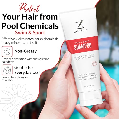 Zealios Swim & Sport Clarifying Shampoo, 8 oz - Chlorine & Salt Removal