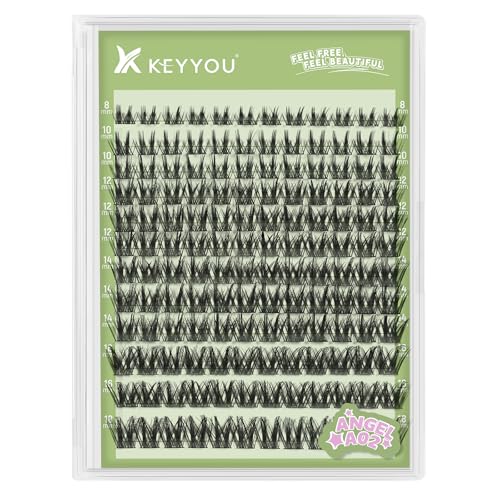 KEYYOU Angel A02 D Curl Lash Clusters – 8-18mm Natural Look