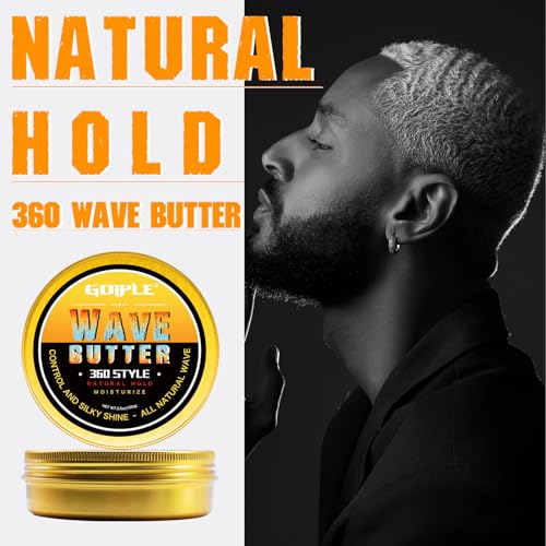 Goiple 360 Wave Butter for Men - Natural Hair Grease with Shea Butter & Beeswax (3.5 OZ)