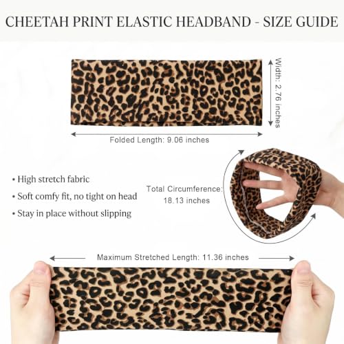 Miskate 6-Pack Polka Dot Headbands - Cotton Stretchy Women’s Hair Accessories (Pink Black Grey, 2" Wide)