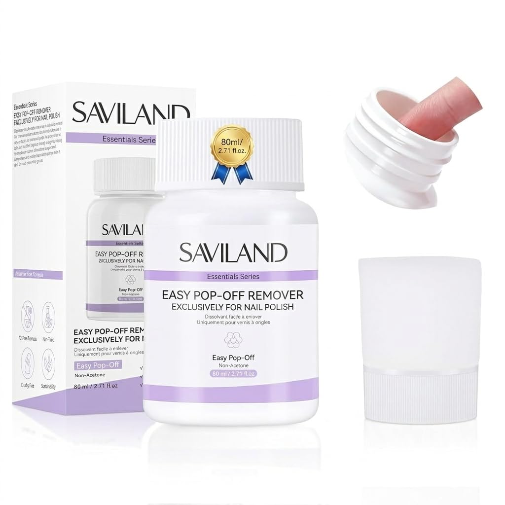 SAVILAND Non-Acetone Nail Polish Remover Pot - Quick & Easy Gentle Removal for Regular Polish | 80 ML