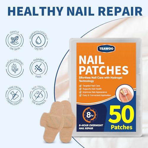 Nail Repair Patches - 50 Pcs Overnight Moisturizing Care for Damaged, Discolored, Brittle Nails | Healthy Renewal Solution