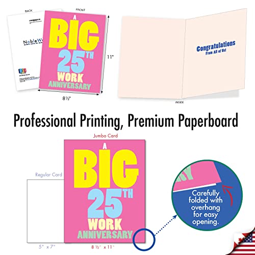 25th Work Anniversary Card - Jumbo Funny Congratulations Card