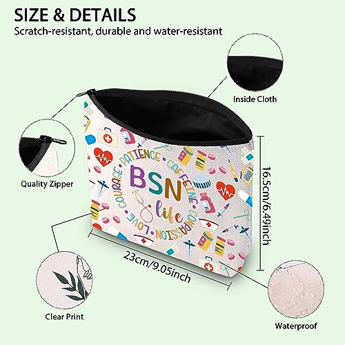 FOTAP Nurse Makeup Bag - BSN Graduation Gift, Multi-Function Zipper Pouch