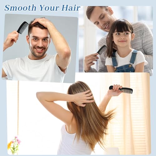 Black Bulk Travel Hair Combs - 100 Individually Wrapped Comb Set for Men, Women & Pets