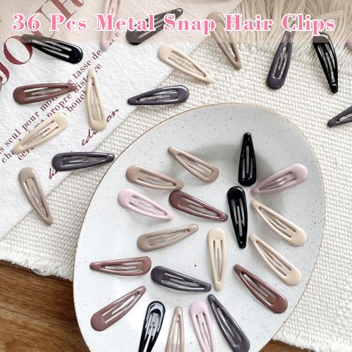 Mythos 36-Pack 2in Metal Snap Hair Clips, Water Drop Non-Slip Barrettes for Thick & Thin Hair – Drop 1 Count (Pack of 36)
