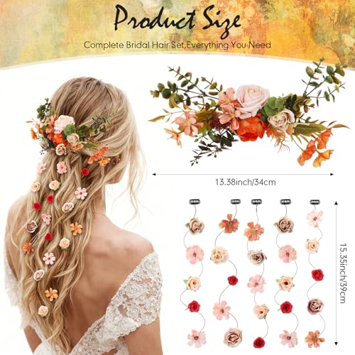 Boho Wedding Flower Hair Vine Headpiece | Flexible Bridal Accessory