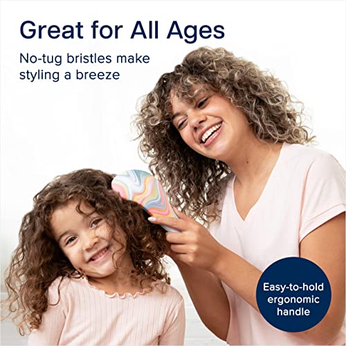 Crave Naturals 2-Pack Detangler Hair Brush for Kids & Adults - Pink & Hazy Swirl