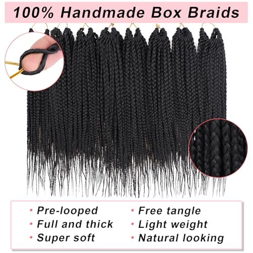 XTREND 10 inch Box Braids Crochet Hair Pack – Pre-Looped 18 Strands/Pack, 6 Packs, 108 Strands, Knotless Bohemian 1B