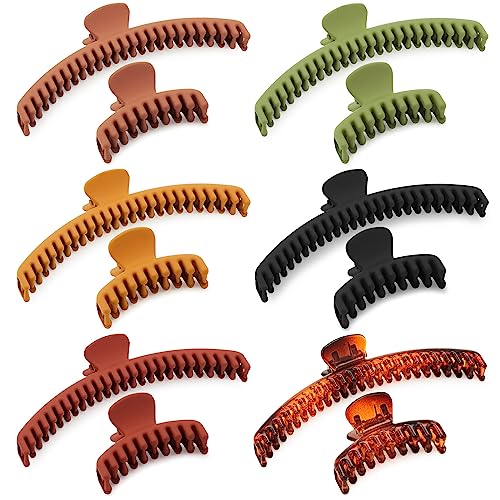 Tigeen 12 Pack Hair Clips Set - 4.7 Inch & 1.8 Inch Claw Clips for Thick & Thin Hair