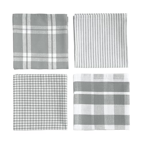Lane Linen 100% Cotton Kitchen Dish Cloths - 12 Pack, Ultra Absorbent, Quick Drying, 12"x12"