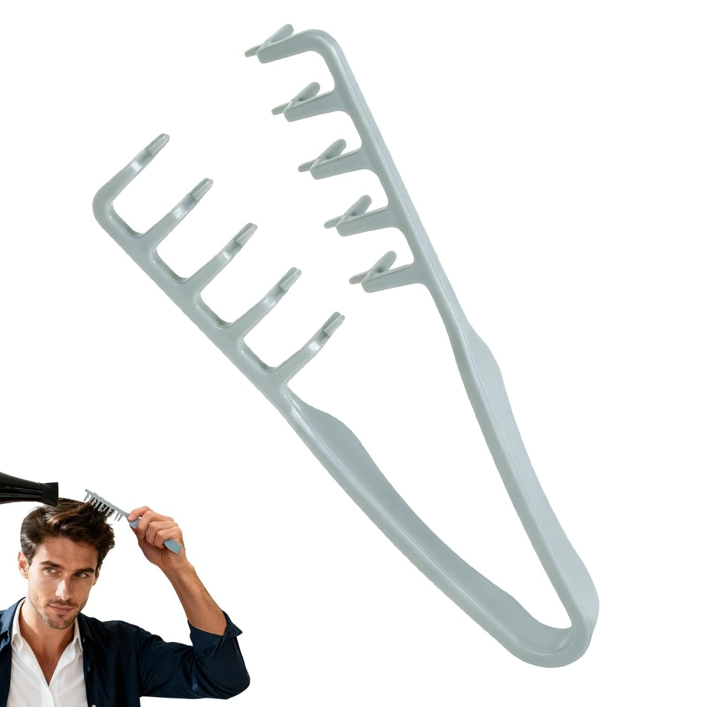 Volumizing Texture Comb - Wide-Tooth Styling Tool for Men & Women | Durable ABS Plastic, Textured Grip, Black