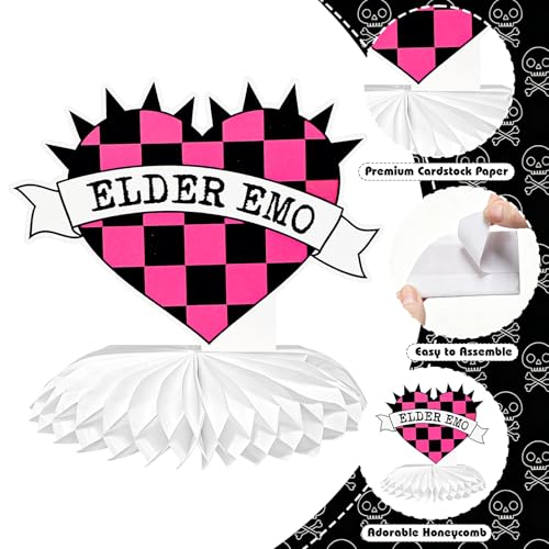 12 Pcs Gothic Honeycomb Centerpieces for Emo Parties