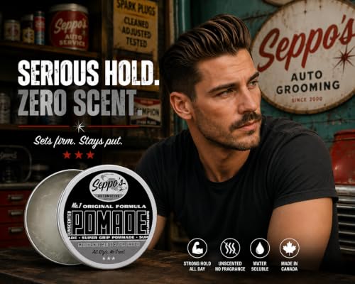 Seppo's Unscented Super Grip Pomade for Classic Hairstyles