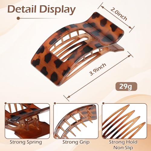 Matte French Flat Hair Clips - 6pc Non-Slip Claw Clips for Women