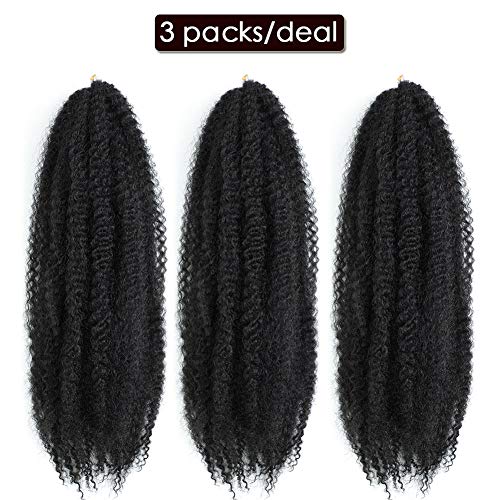 Dansama Marley Twist Braiding Hair 24 Inch 1B - 3 Packs