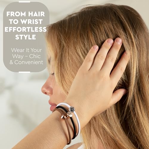 Knotty Signature Elastic Hair Ties - Set of 10 Black Ponytail Holders