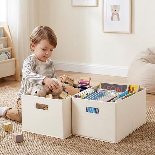 StorageWorks Large Fabric Storage Bins, 2-Pack - Ivory