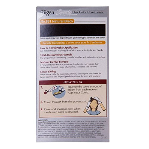 Nexxa Bigen Speedy Hair Color Natural Black 881 - Quick & Easy Hair Dye Kit